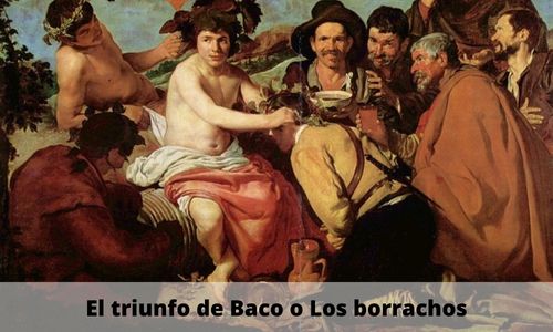 cuadro de el triunfo de Baco de Diego de Velázquez donde se ve botella de vino