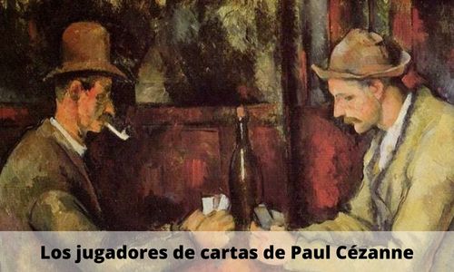 Cuadro de los jugadores de cartas de Paul Cézanne donde se ve una botella de vino
